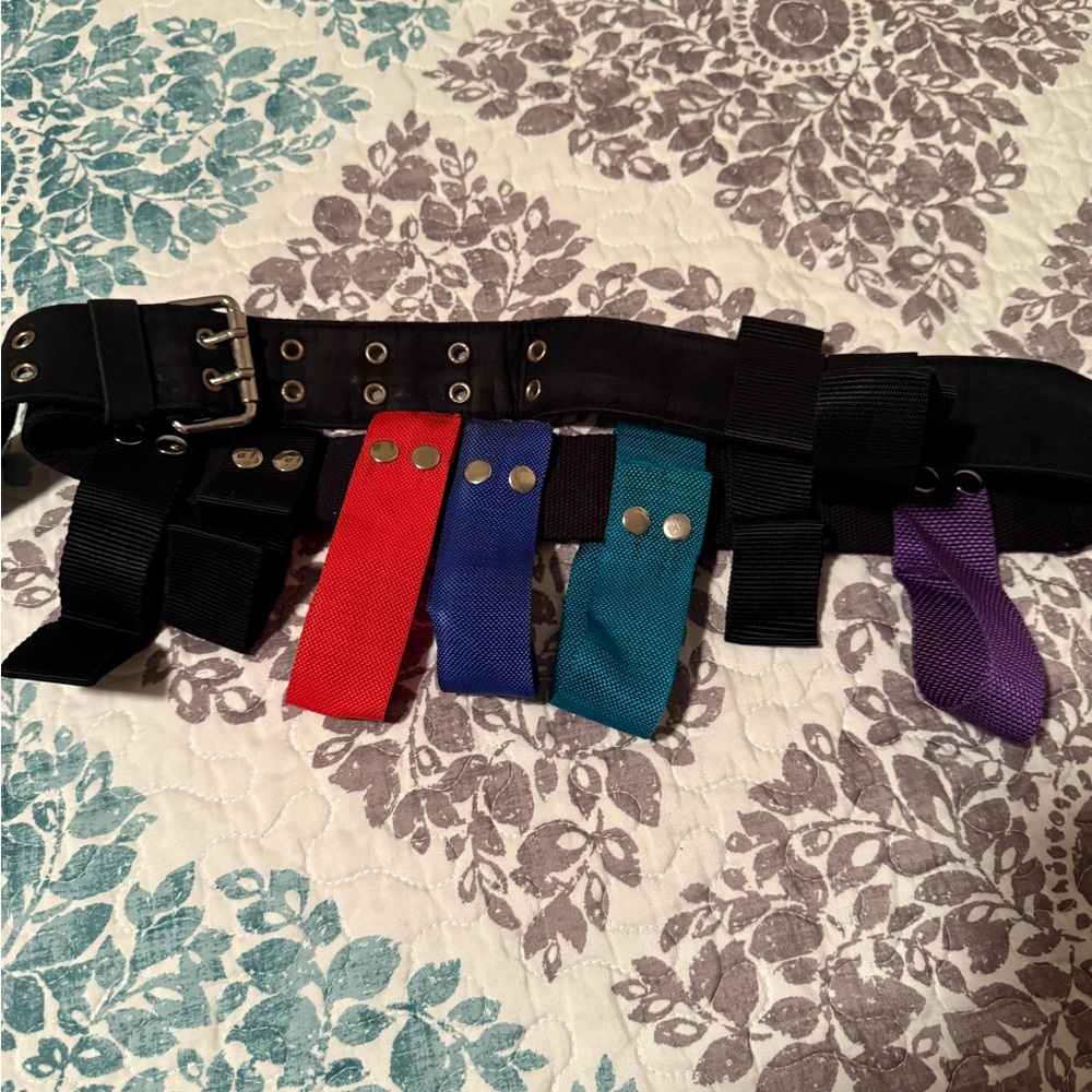 Multicolor Utility Belt with Pouches to hold beads for a parade
